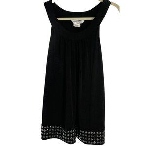 Lots of love sleeveless blouse shirt tank top black embellished polyester READ